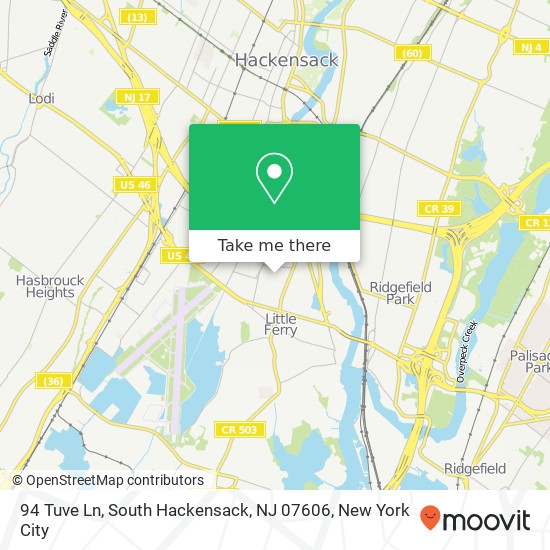 94 Tuve Ln, South Hackensack, NJ 07606 map