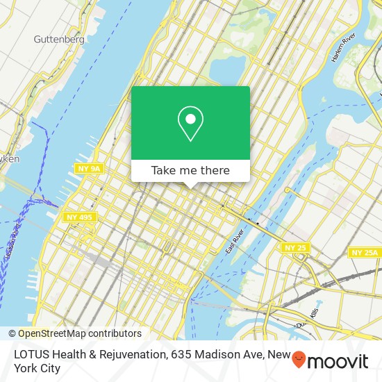Mapa de LOTUS Health & Rejuvenation, 635 Madison Ave