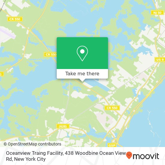 Mapa de Oceanview Traing Facility, 438 Woodbine Ocean View Rd