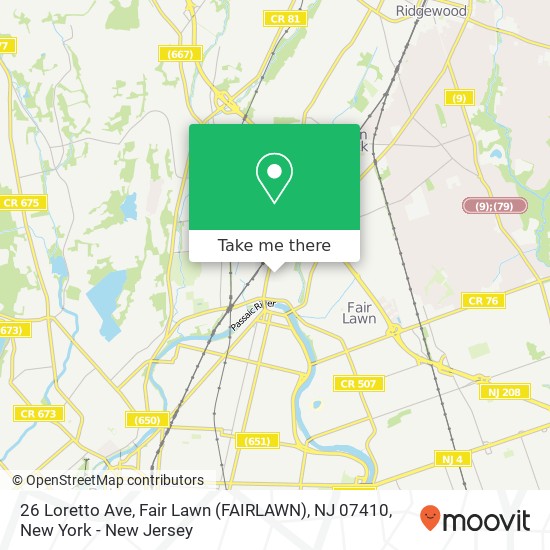 26 Loretto Ave, Fair Lawn (FAIRLAWN), NJ 07410 map