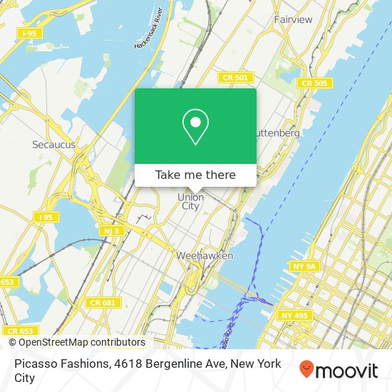 Mapa de Picasso Fashions, 4618 Bergenline Ave