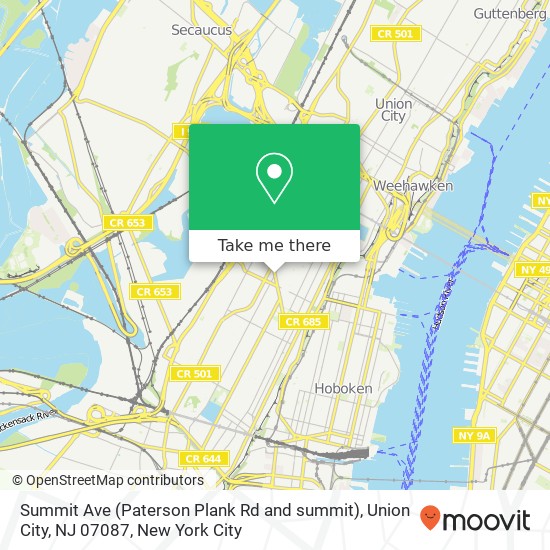 Summit Ave (Paterson Plank Rd and summit), Union City, NJ 07087 map
