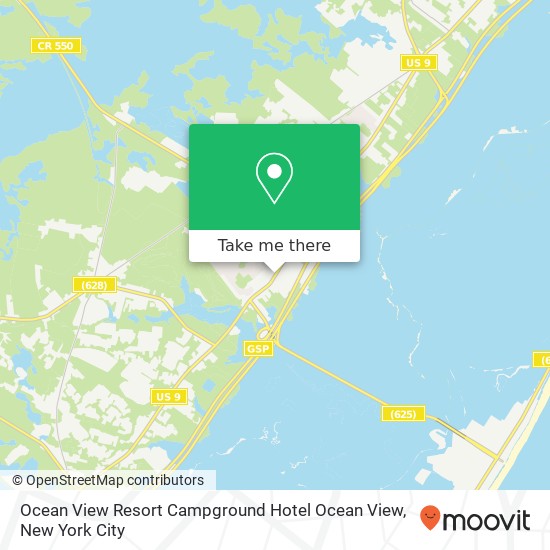 Mapa de Ocean View Resort Campground Hotel Ocean View