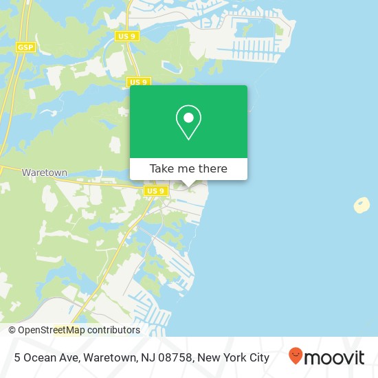 Mapa de 5 Ocean Ave, Waretown, NJ 08758