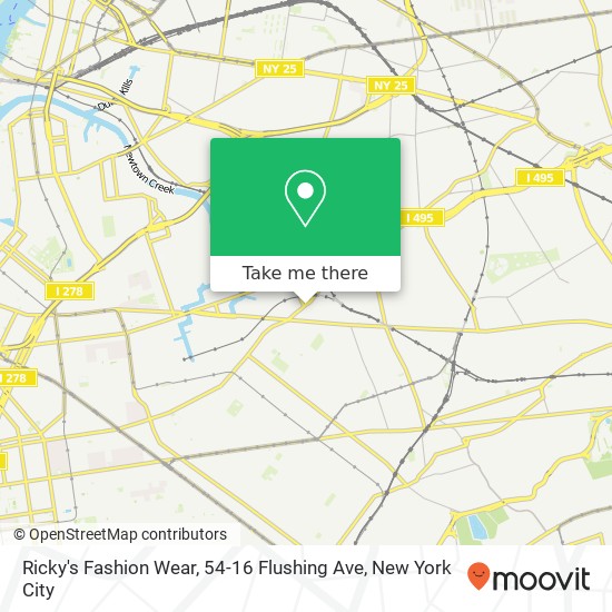 Mapa de Ricky's Fashion Wear, 54-16 Flushing Ave