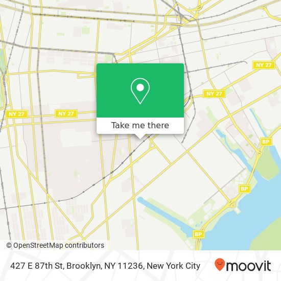 Mapa de 427 E 87th St, Brooklyn, NY 11236
