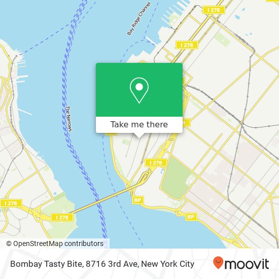Mapa de Bombay Tasty Bite, 8716 3rd Ave