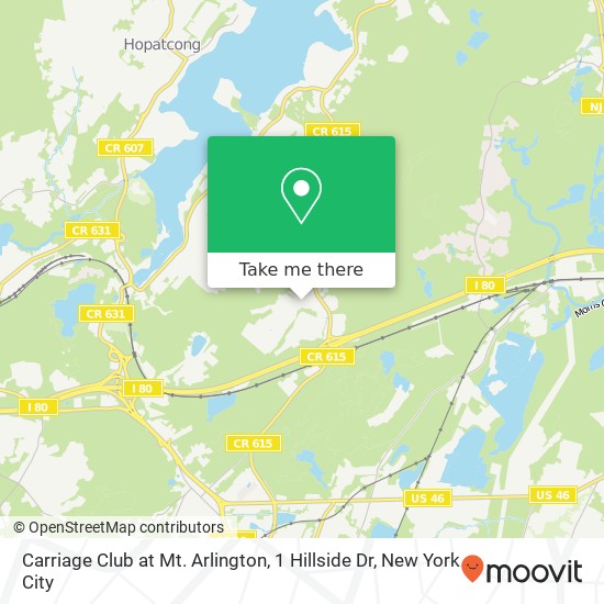 Mapa de Carriage Club at Mt. Arlington, 1 Hillside Dr