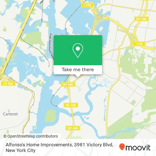 Alfonso's Home Improvements, 3981 Victory Blvd map