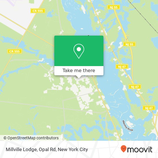 Millville Lodge, Opal Rd map