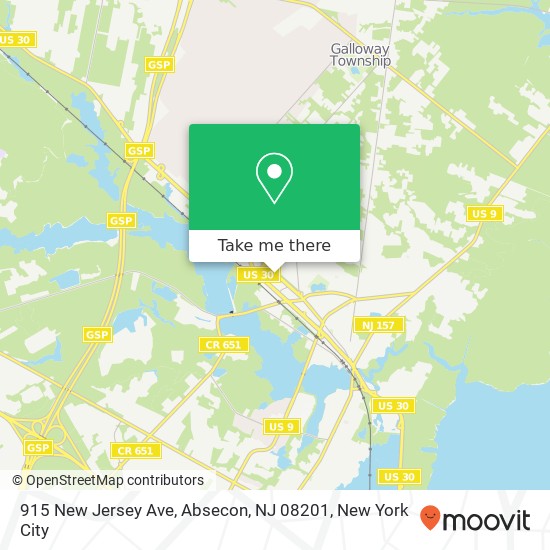 Mapa de 915 New Jersey Ave, Absecon, NJ 08201
