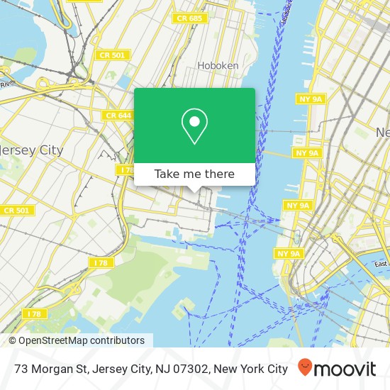 Mapa de 73 Morgan St, Jersey City, NJ 07302