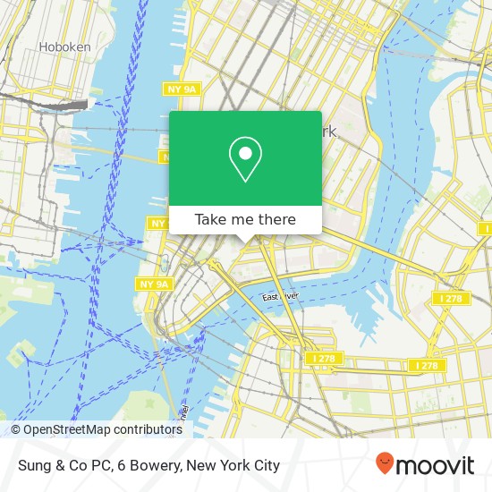 Mapa de Sung & Co PC, 6 Bowery