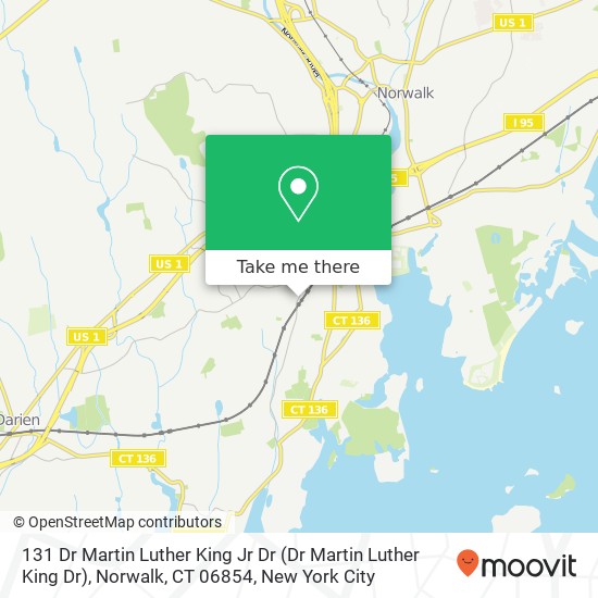 Mapa de 131 Dr Martin Luther King Jr Dr (Dr Martin Luther King Dr), Norwalk, CT 06854