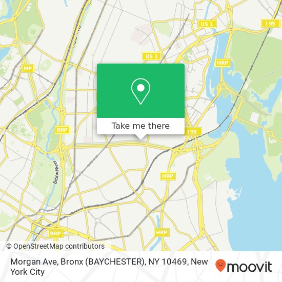 Mapa de Morgan Ave, Bronx (BAYCHESTER), NY 10469