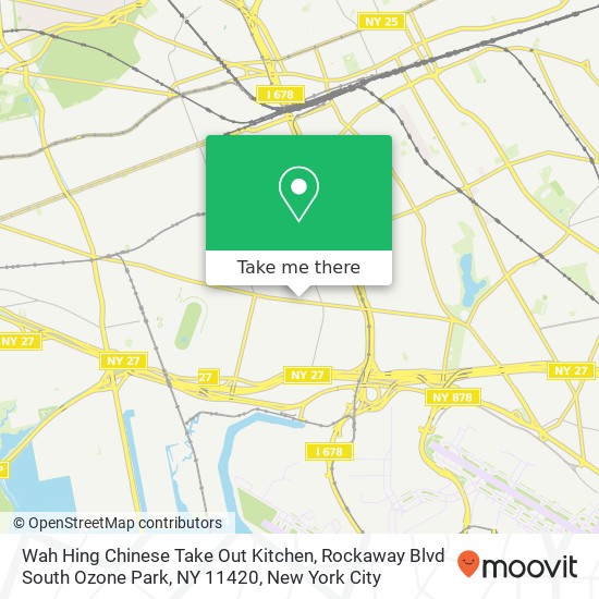 Wah Hing Chinese Take Out Kitchen, Rockaway Blvd South Ozone Park, NY 11420 map