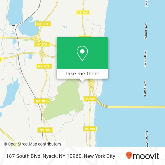 Mapa de 187 South Blvd, Nyack, NY 10960