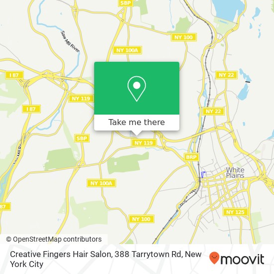 Mapa de Creative Fingers Hair Salon, 388 Tarrytown Rd