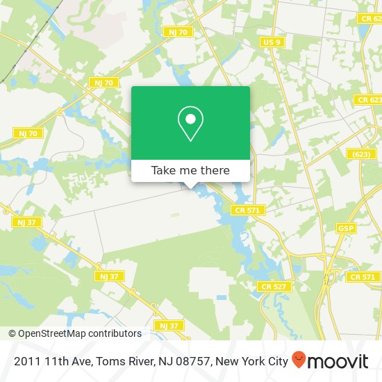Mapa de 2011 11th Ave, Toms River, NJ 08757