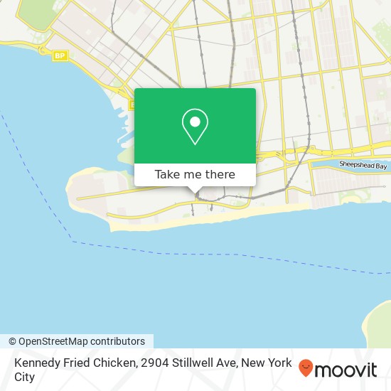 Mapa de Kennedy Fried Chicken, 2904 Stillwell Ave