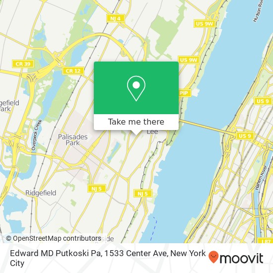 Mapa de Edward MD Putkoski Pa, 1533 Center Ave
