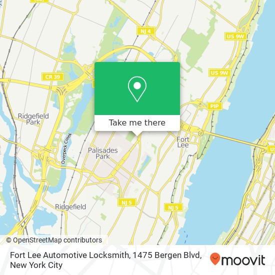 Fort Lee Automotive Locksmith, 1475 Bergen Blvd map