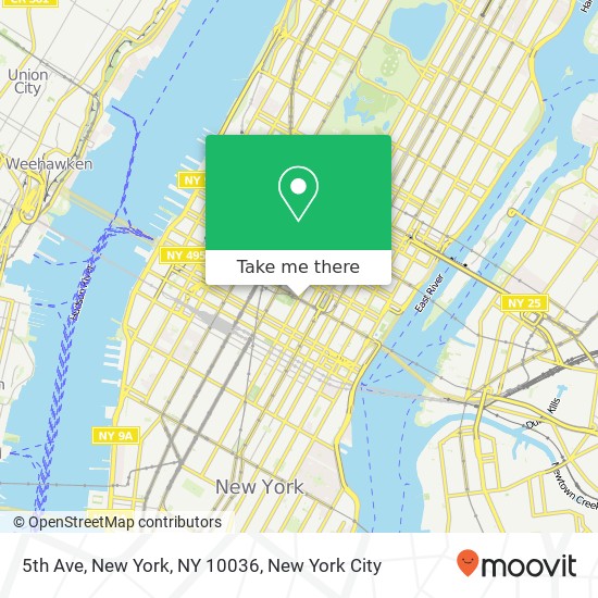 5th Ave, New York, NY 10036 map