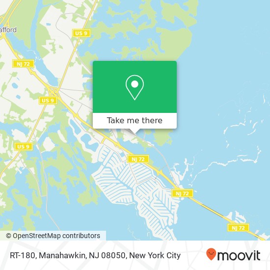 Mapa de RT-180, Manahawkin, NJ 08050