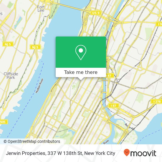 Mapa de Jerwin Properties, 337 W 138th St