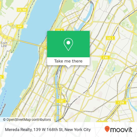 Mapa de Mereda Realty, 139 W 168th St