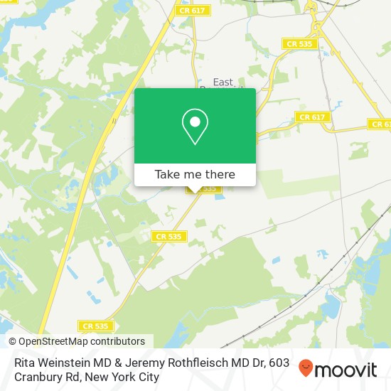 Mapa de Rita Weinstein MD & Jeremy Rothfleisch MD Dr, 603 Cranbury Rd