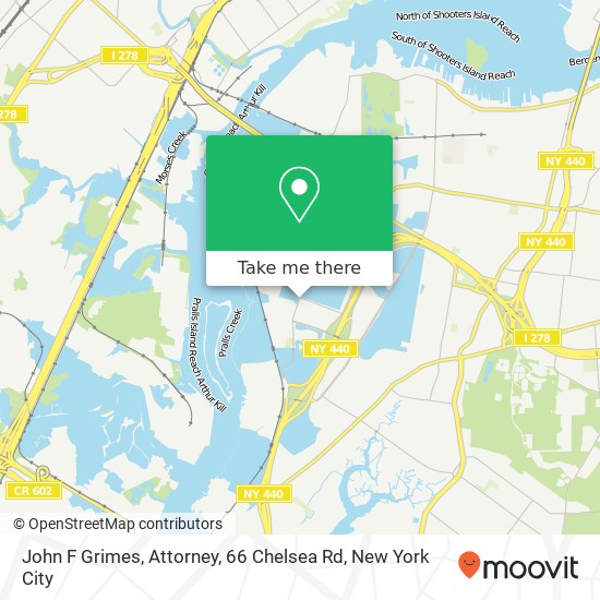 John F Grimes, Attorney, 66 Chelsea Rd map