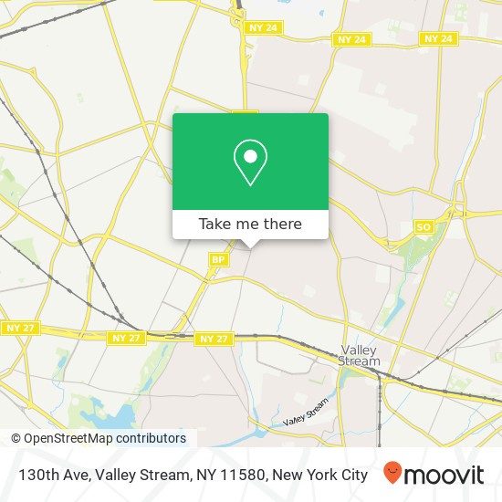 130th Ave, Valley Stream, NY 11580 map