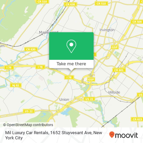 Mapa de Mil Luxury Car Rentals, 1652 Stuyvesant Ave