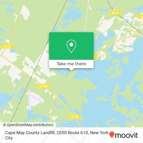 Cape May County Landfill, 2050 Route 610 map