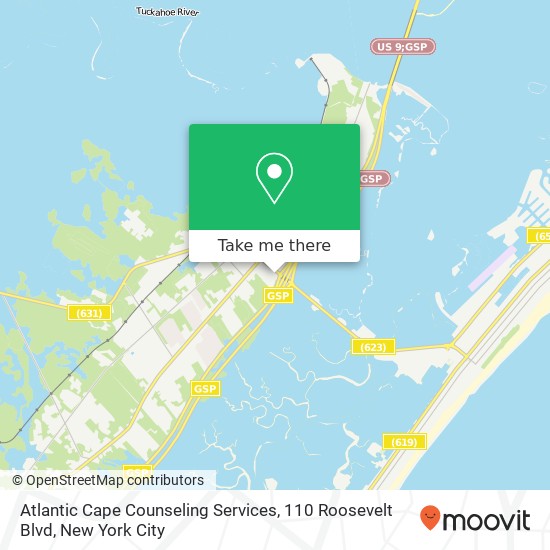 Mapa de Atlantic Cape Counseling Services, 110 Roosevelt Blvd