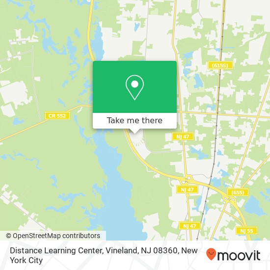 Mapa de Distance Learning Center, Vineland, NJ 08360