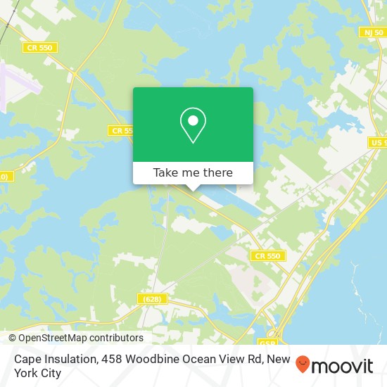 Mapa de Cape Insulation, 458 Woodbine Ocean View Rd