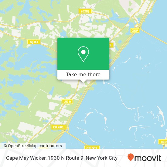 Mapa de Cape May Wicker, 1930 N Route 9