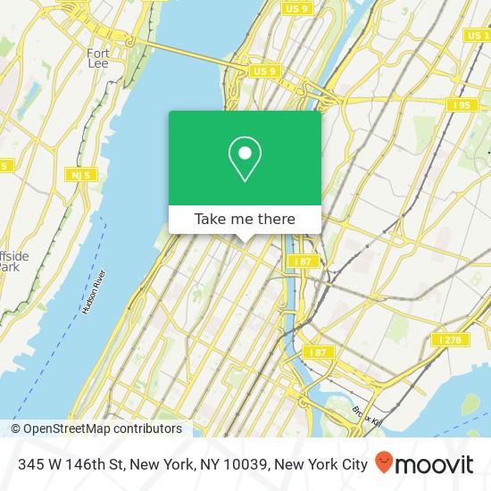 Mapa de 345 W 146th St, New York, NY 10039
