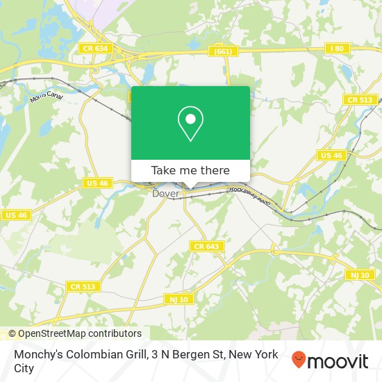 Monchy's Colombian Grill, 3 N Bergen St map