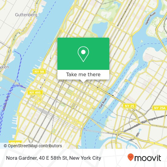 Nora Gardner, 40 E 58th St map