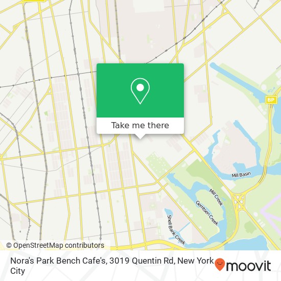 Mapa de Nora's Park Bench Cafe's, 3019 Quentin Rd