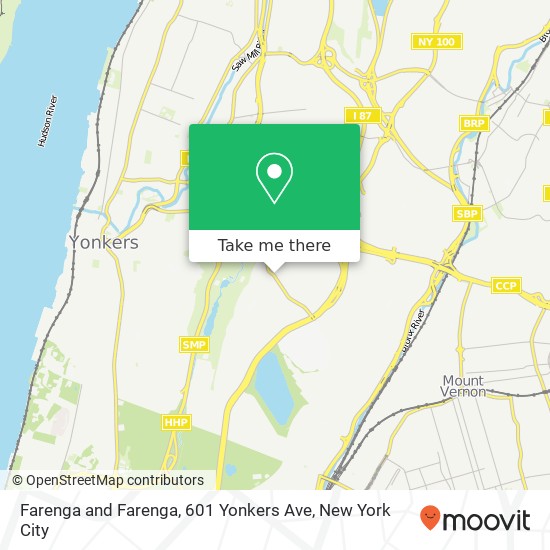 Mapa de Farenga and Farenga, 601 Yonkers Ave