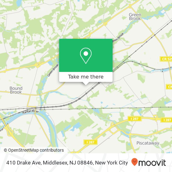 Mapa de 410 Drake Ave, Middlesex, NJ 08846