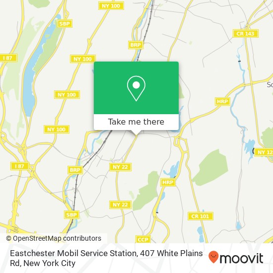 Mapa de Eastchester Mobil Service Station, 407 White Plains Rd