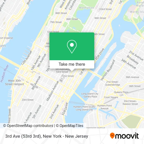 3rd Ave (53rd 3rd) map