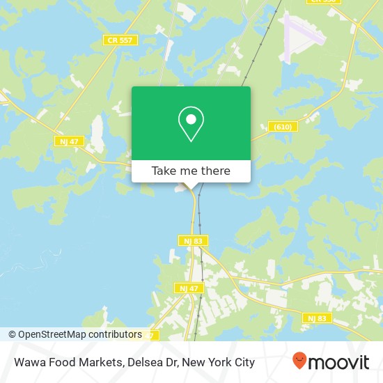 Mapa de Wawa Food Markets, Delsea Dr