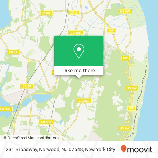 Mapa de 231 Broadway, Norwood, NJ 07648