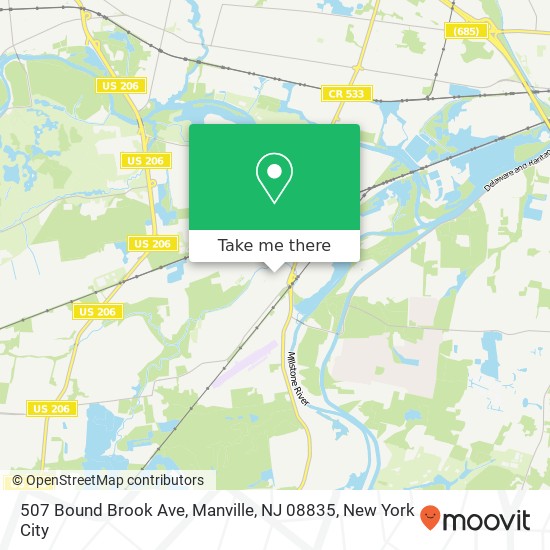 507 Bound Brook Ave, Manville, NJ 08835 map